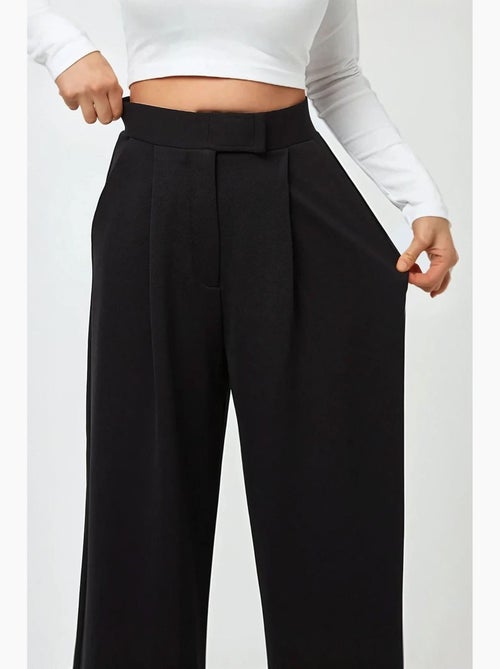 Pantalon palazzo taille haute en crêpe élastique hiccup - Kiabi