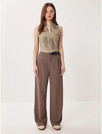 Pantalon palazzo taille haute et jambes larges avec ceinture istanbul