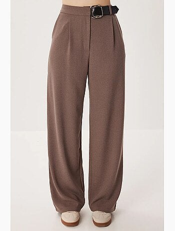 Pantalon palazzo taille haute et jambes larges avec ceinture istanbul