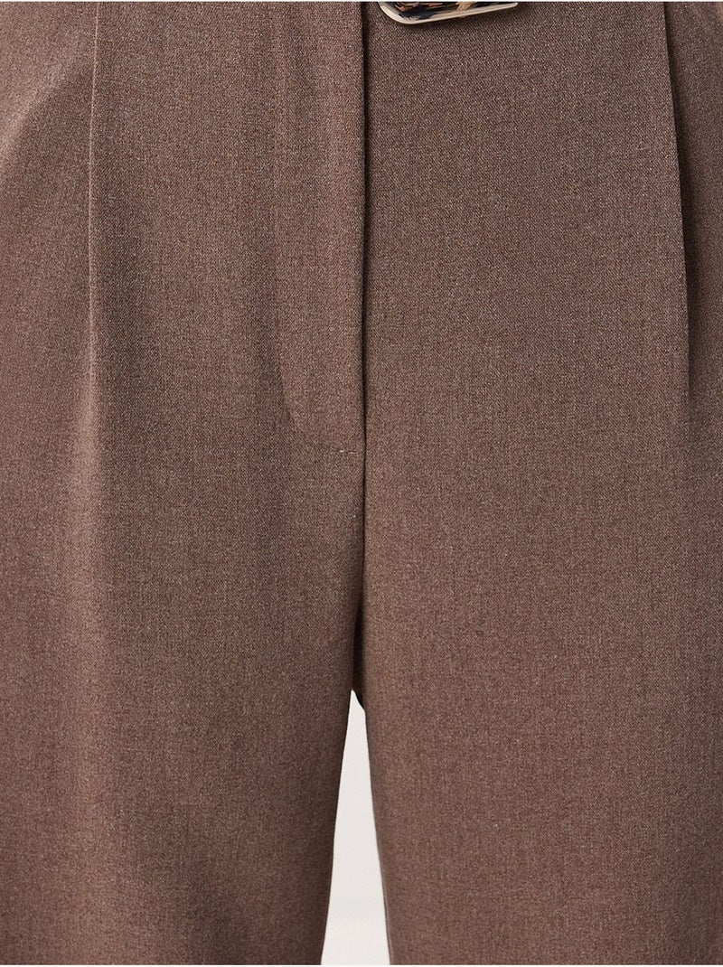Pantalon palazzo taille haute et jambes larges avec ceinture istanbul Taupe - Kiabi
