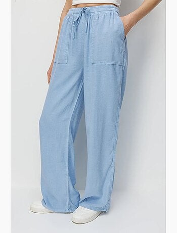 Pantalon palazzo taille haute et jambes larges avec cordon de serrage à la taille mixray
