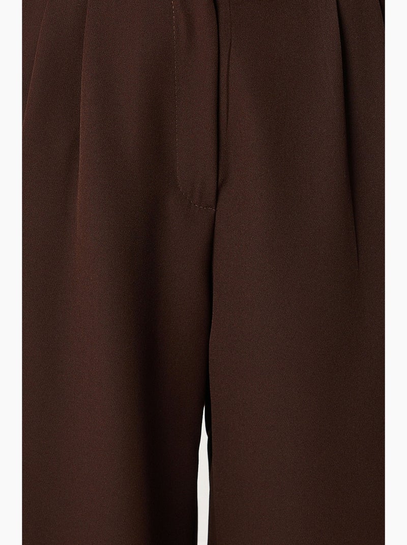 Pantalon palazzo taille haute et jambes larges istanbul Marron chocolat - Kiabi