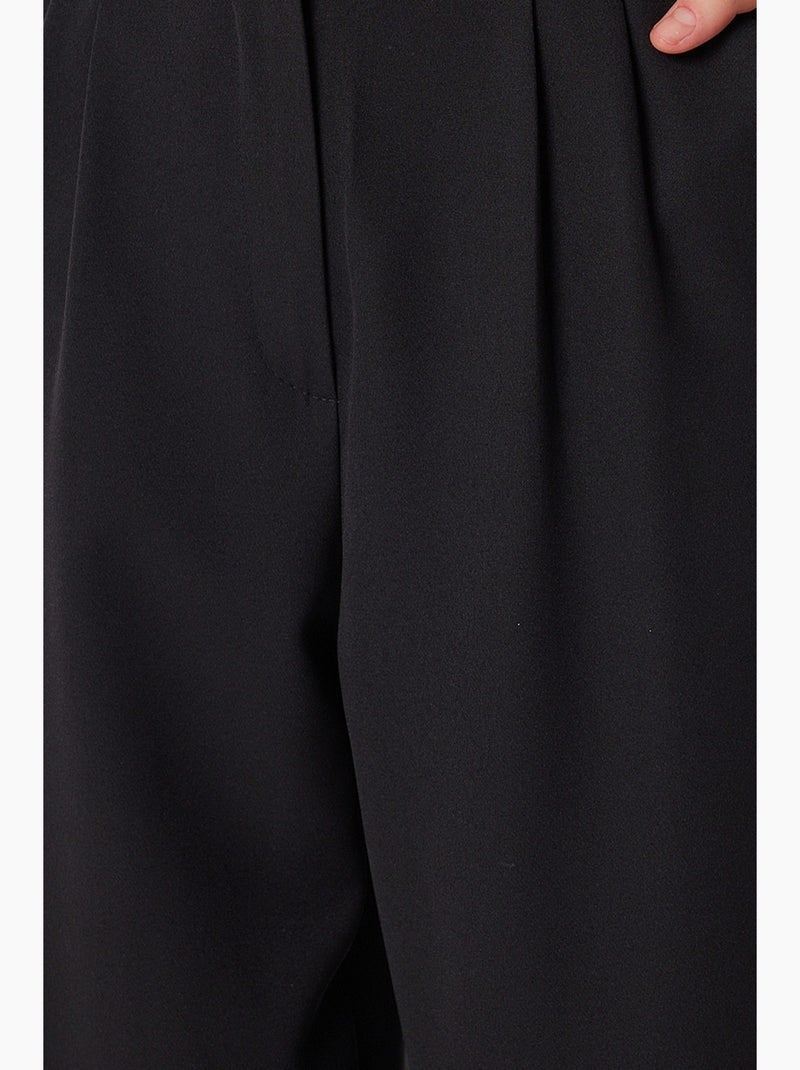 Pantalon palazzo taille haute et jambes larges istanbul Noir - Kiabi