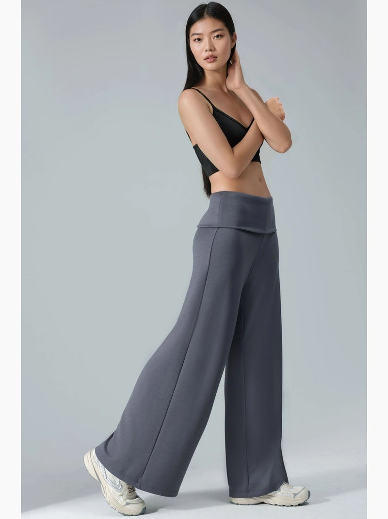 Pantalon palazzo taille haute hiccup Gris - Kiabi