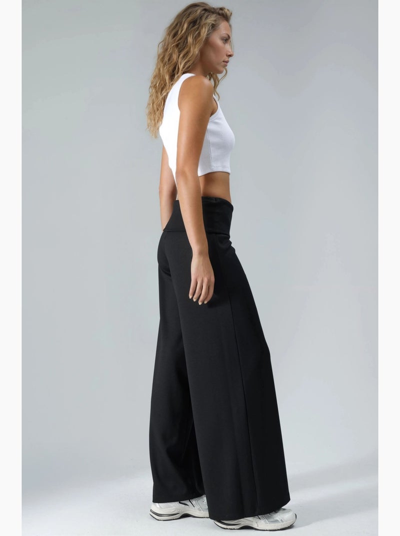 Pantalon palazzo taille haute hiccup Noir - Kiabi
