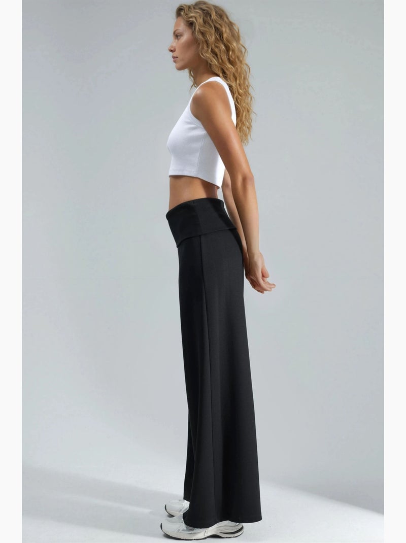 Pantalon palazzo taille haute hiccup Noir - Kiabi