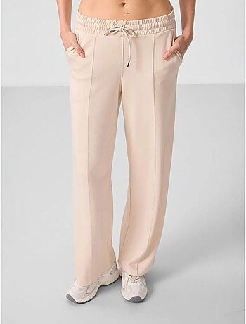 Pantalon palazzo texturé à jambes larges avec cordon de serrage à la taille tommy