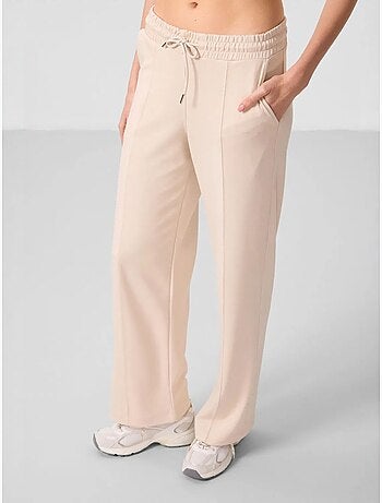 Pantalon palazzo texturé à jambes larges avec cordon de serrage à la taille tommy