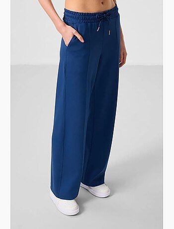 Pantalon palazzo texturé à jambes larges avec cordon de serrage à la taille tommy