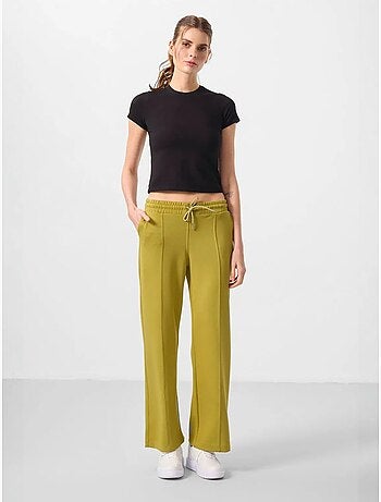 Pantalon palazzo texturé à jambes larges avec cordon de serrage à la taille tommy