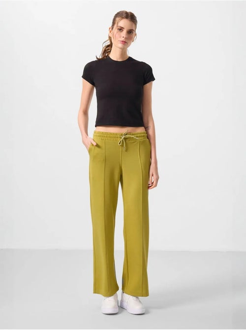 Pantalon palazzo texturé à jambes larges avec cordon de serrage à la taille tommy - Kiabi Pantalon palazzo texturé à jambes larges avec cordon de serrage à la taille tommy - Kiabi