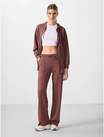 Pantalon palazzo texturé à jambes larges avec cordon de serrage à la taille tommy