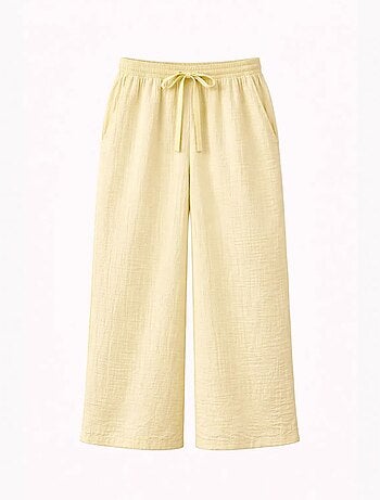 Pantalon palazzo texturé taille haute mixray