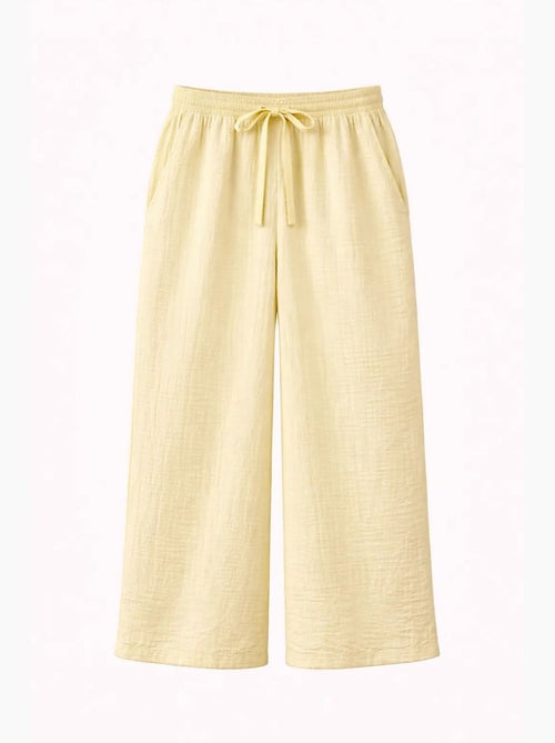Pantalon palazzo texturé taille haute mixray - Kiabi