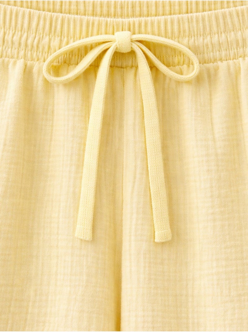 Pantalon palazzo texturé taille haute mixray Jaune citron - Kiabi