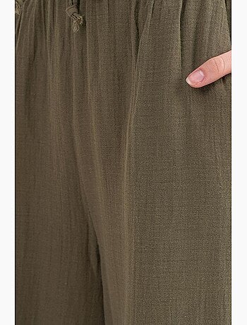 Pantalon palazzo texturé taille haute mixray