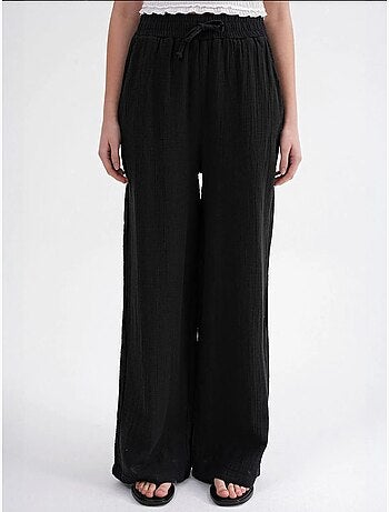Pantalon palazzo texturé taille haute mixray