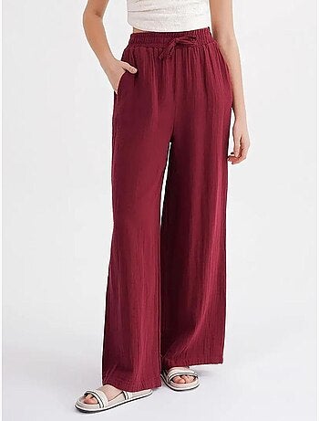 Pantalon palazzo texturé taille haute mixray