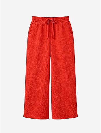 Pantalon palazzo texturé taille haute mixray