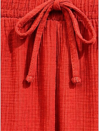Pantalon palazzo texturé taille haute mixray