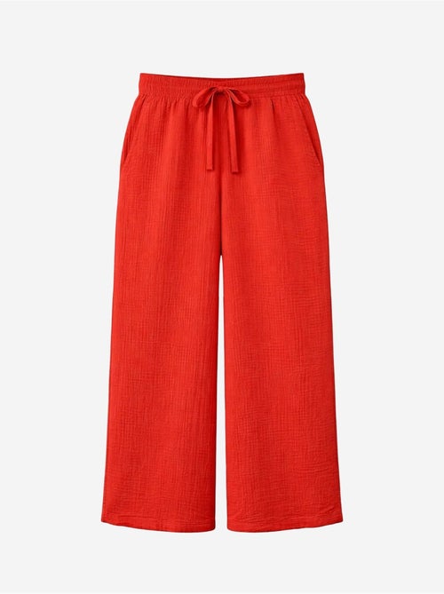 Pantalon palazzo texturé taille haute mixray - Kiabi