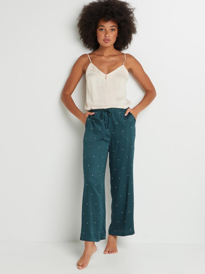 Pantalon palazzo viscose Arome - RougeGorge Lingerie Vert - Kiabi