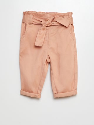 Pantalon paperbag avec taille ajustable