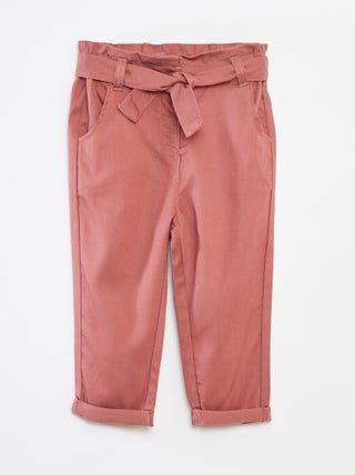 Pantalon paperbag avec taille ajustable