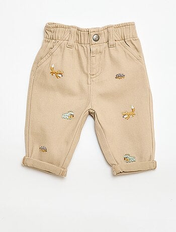 Pantalon paperbag en twill