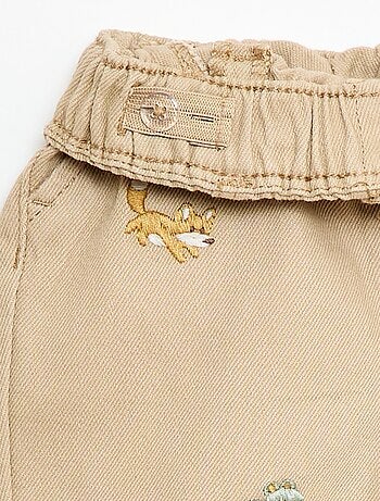 Pantalon paperbag en twill