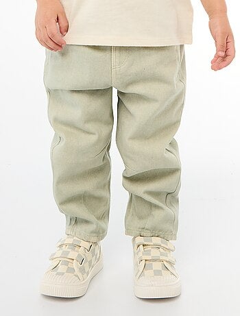 Pantalon paperbag en twill de coton