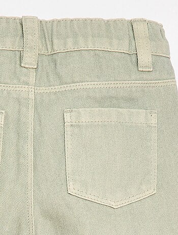 Pantalon paperbag en twill de coton