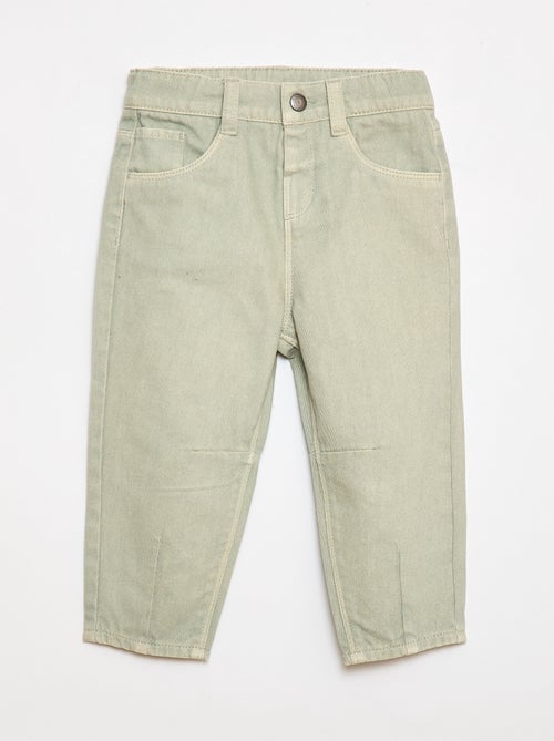 Pantalon paperbag en twill de coton - Kiabi
