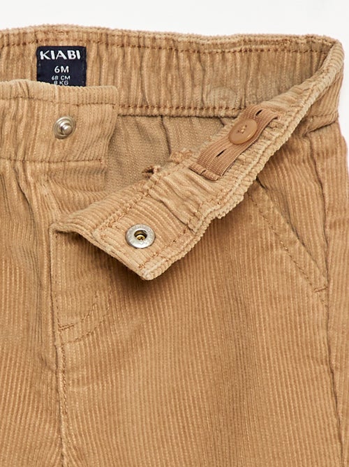 Pantalon paperbag en velours côtelé - Kiabi