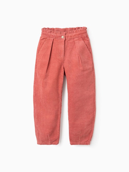 Pantalon Paperbag en Velours Côtelé - Kiabi