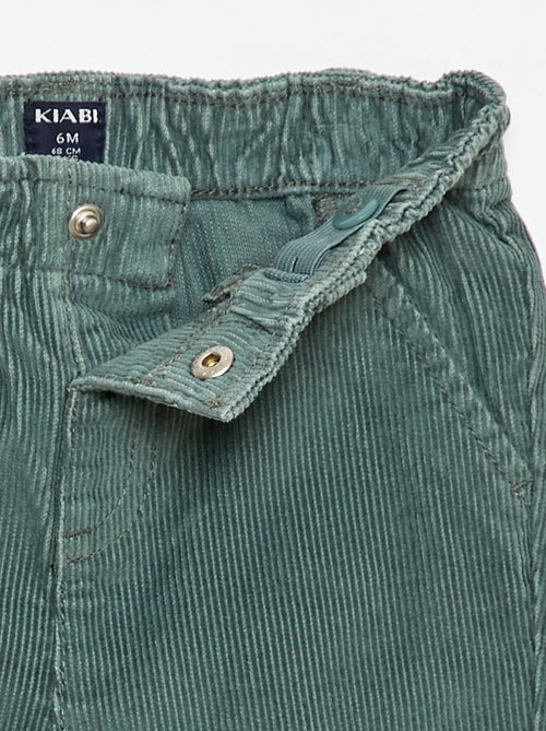 Pantalon paperbag en velours côtelé - Kiabi