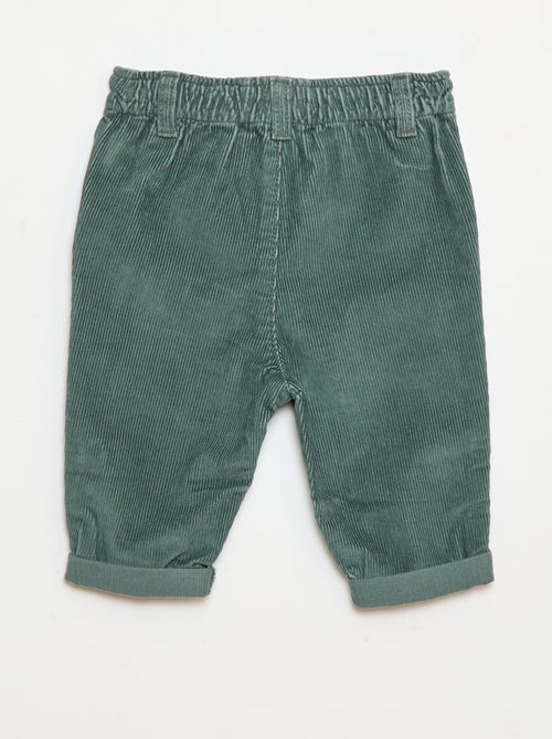 Pantalon paperbag en velours côtelé - Kiabi