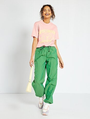 Pantalon parachute en nylon - Kiabi