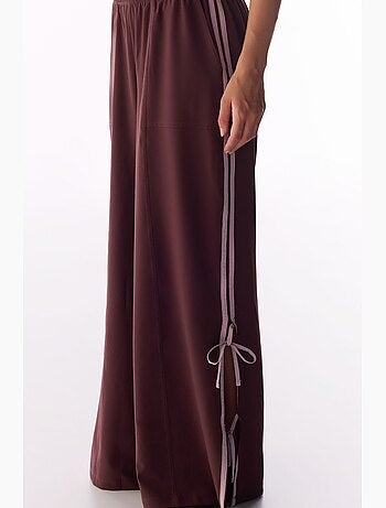 Pantalon parachute large avec détail ruban penti