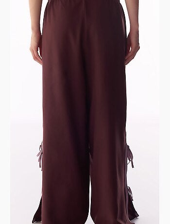 Pantalon parachute large avec détail ruban penti