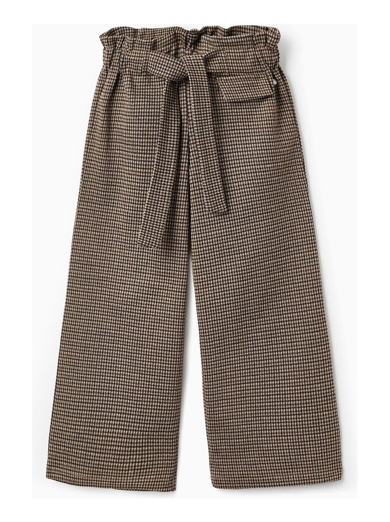 Pantalon pied de poule, taille réglable FRENCH CONNECTION Marron - Kiabi