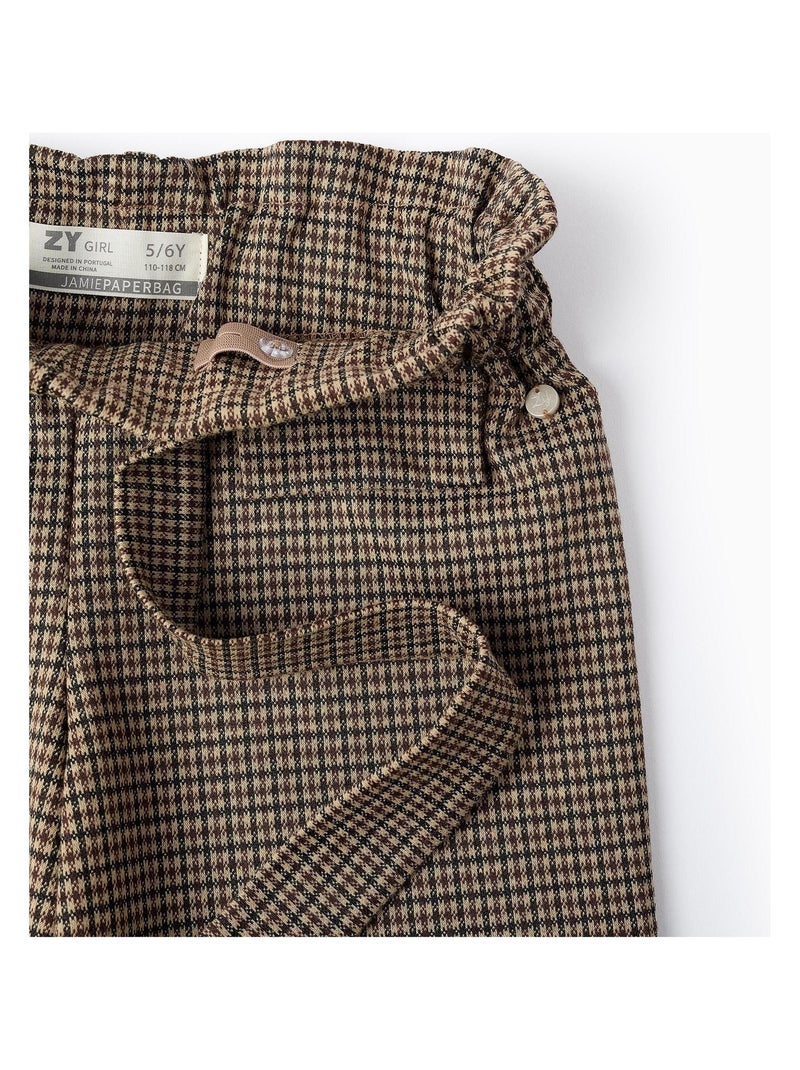 Pantalon pied de poule, taille réglable FRENCH CONNECTION Marron - Kiabi
