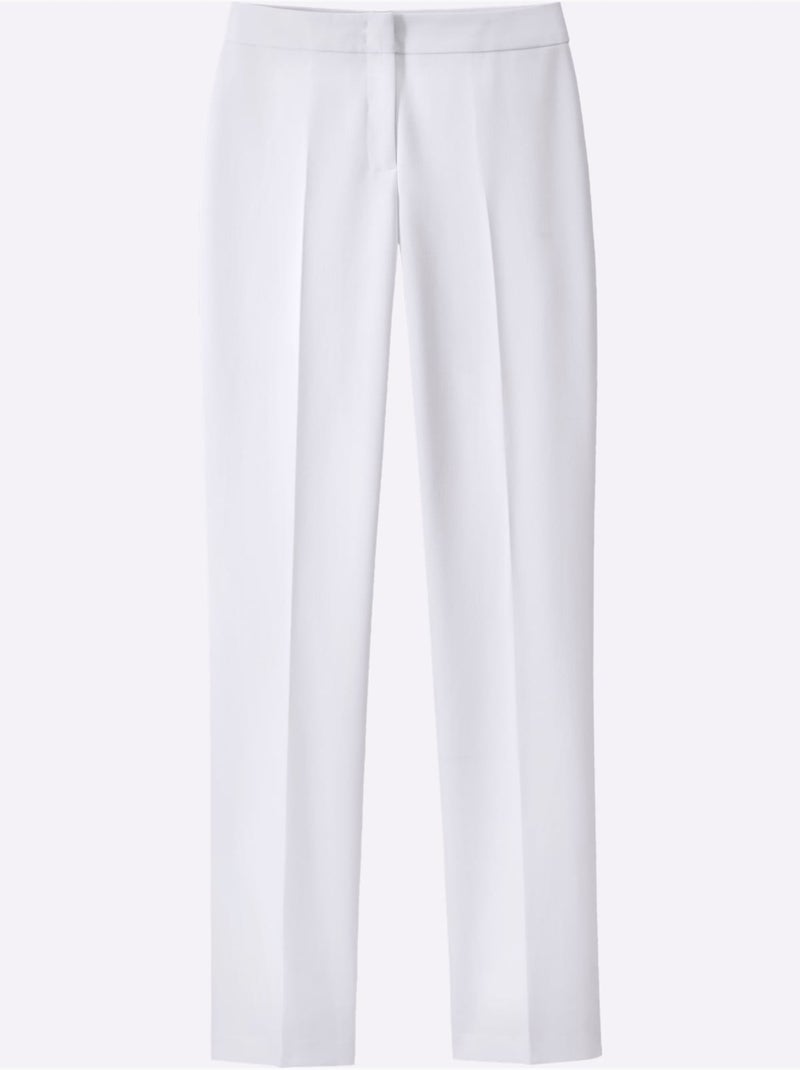Pantalon Plis Repassés, Effet Affinant - Taille Courte - Witt Blanc - Kiabi