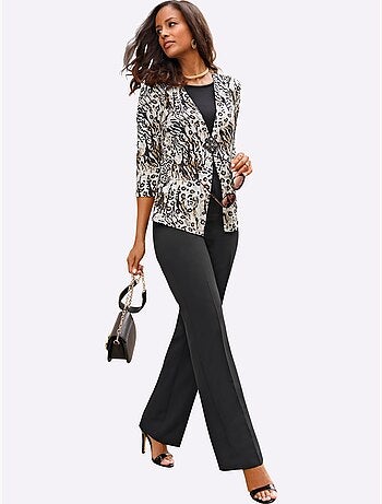 Pantalon plis repassés, effet affinant - taille courte - witt