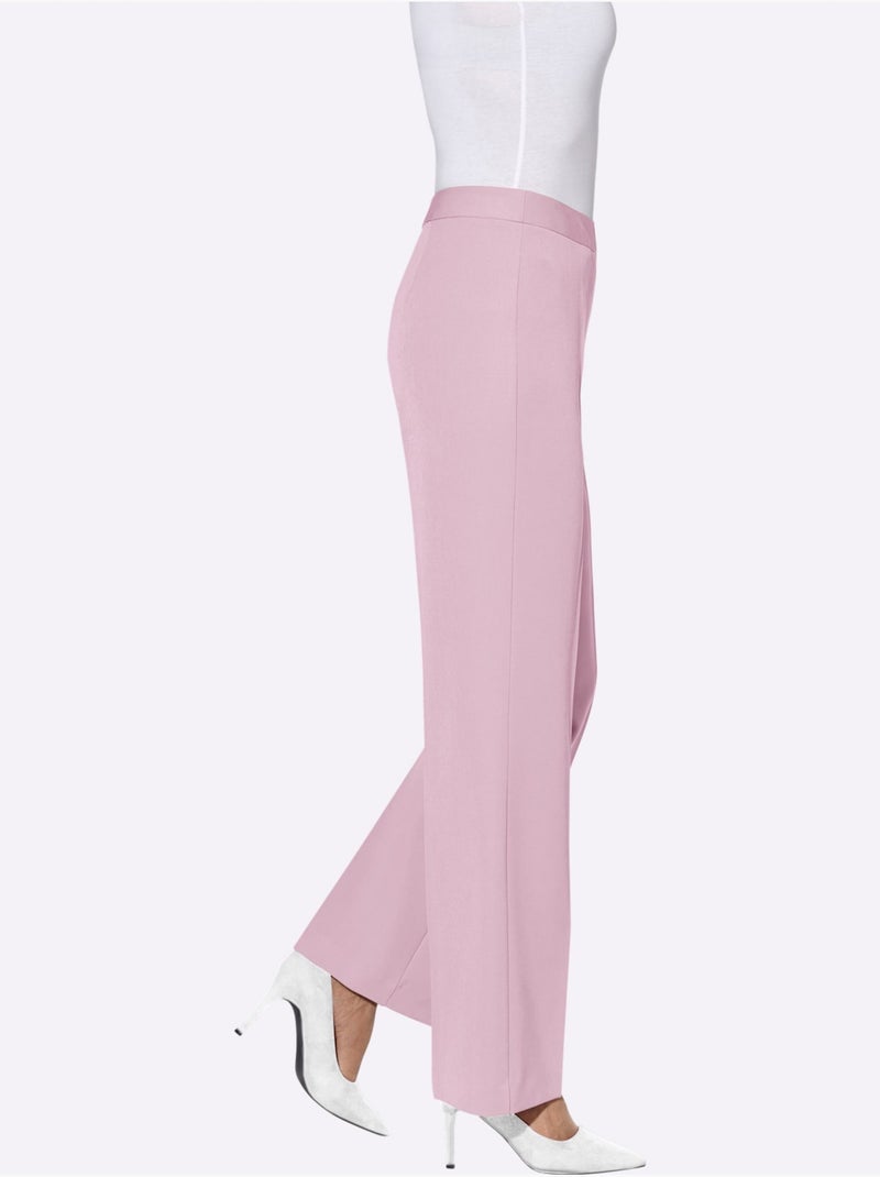 Pantalon Plis Repassés, Effet Affinant - Taille Courte - Witt Rose - Kiabi