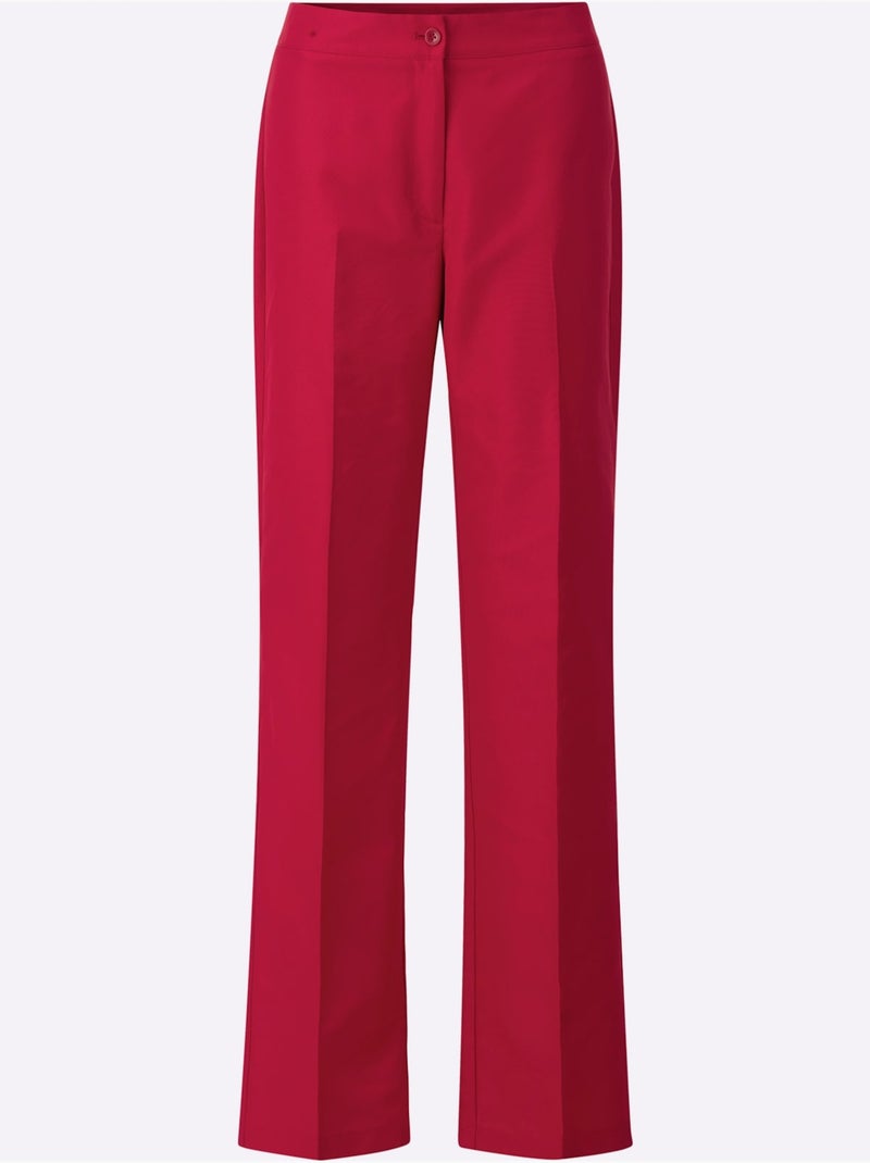 Pantalon Plis Repassés, Effet Affinant - Taille Standard - Moda Vilona Rouge - Kiabi