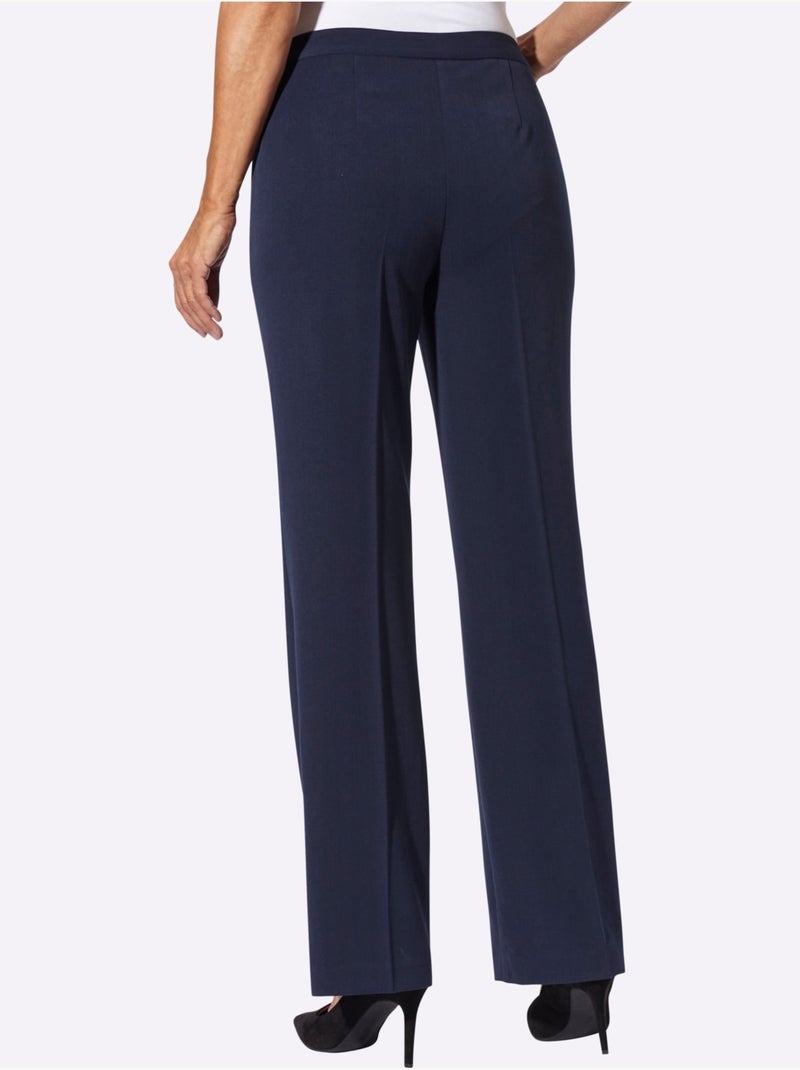 Pantalon plis repassés, effet affinant - taille standard - witt Bleu marine - Kiabi