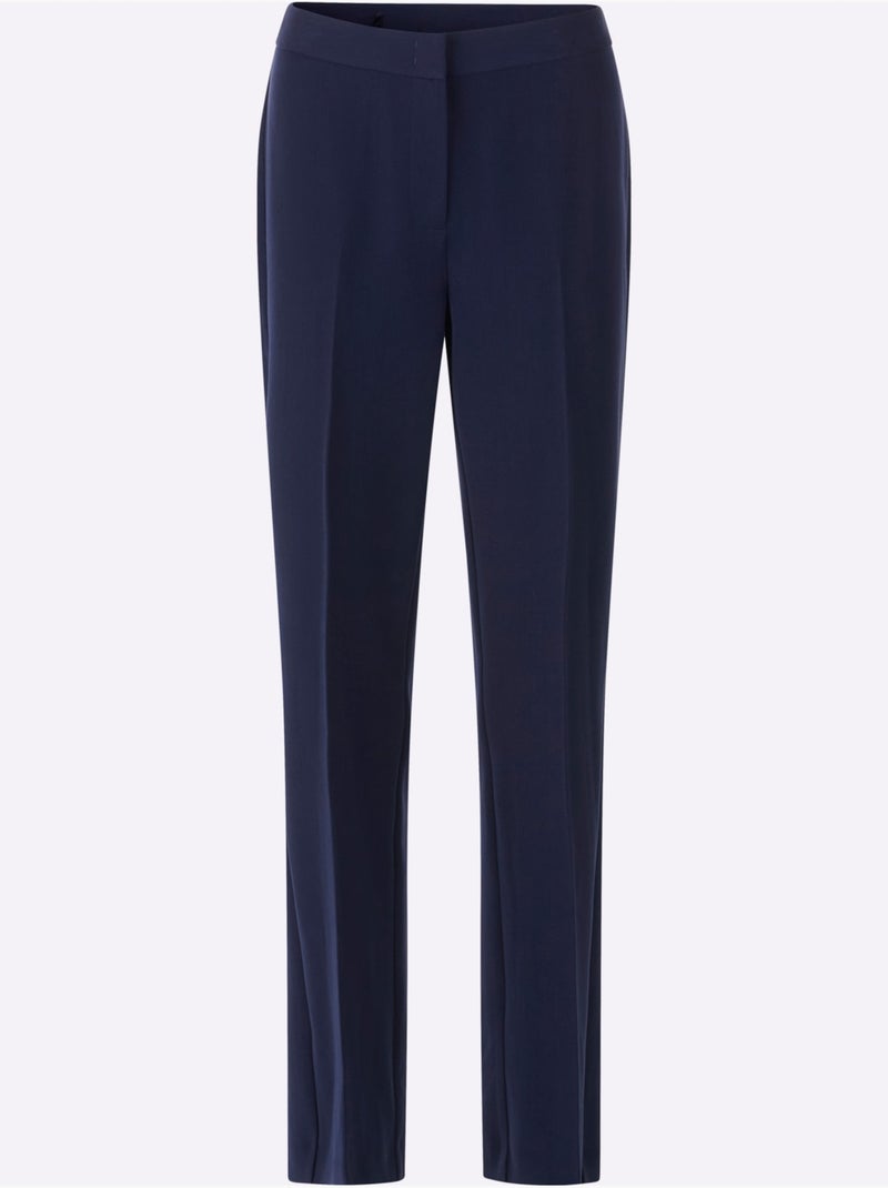 Pantalon plis repassés, effet affinant - taille standard - witt Bleu marine - Kiabi