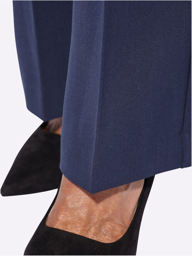 Pantalon plis repassés, effet affinant - taille standard - witt Bleu marine - Kiabi