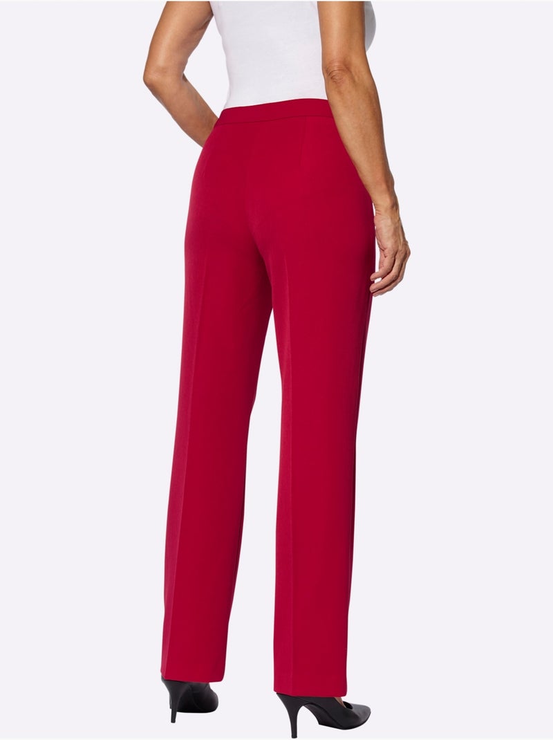 Pantalon Plissé 34% Viscose - Taille Courte - Witt Rouge - Kiabi